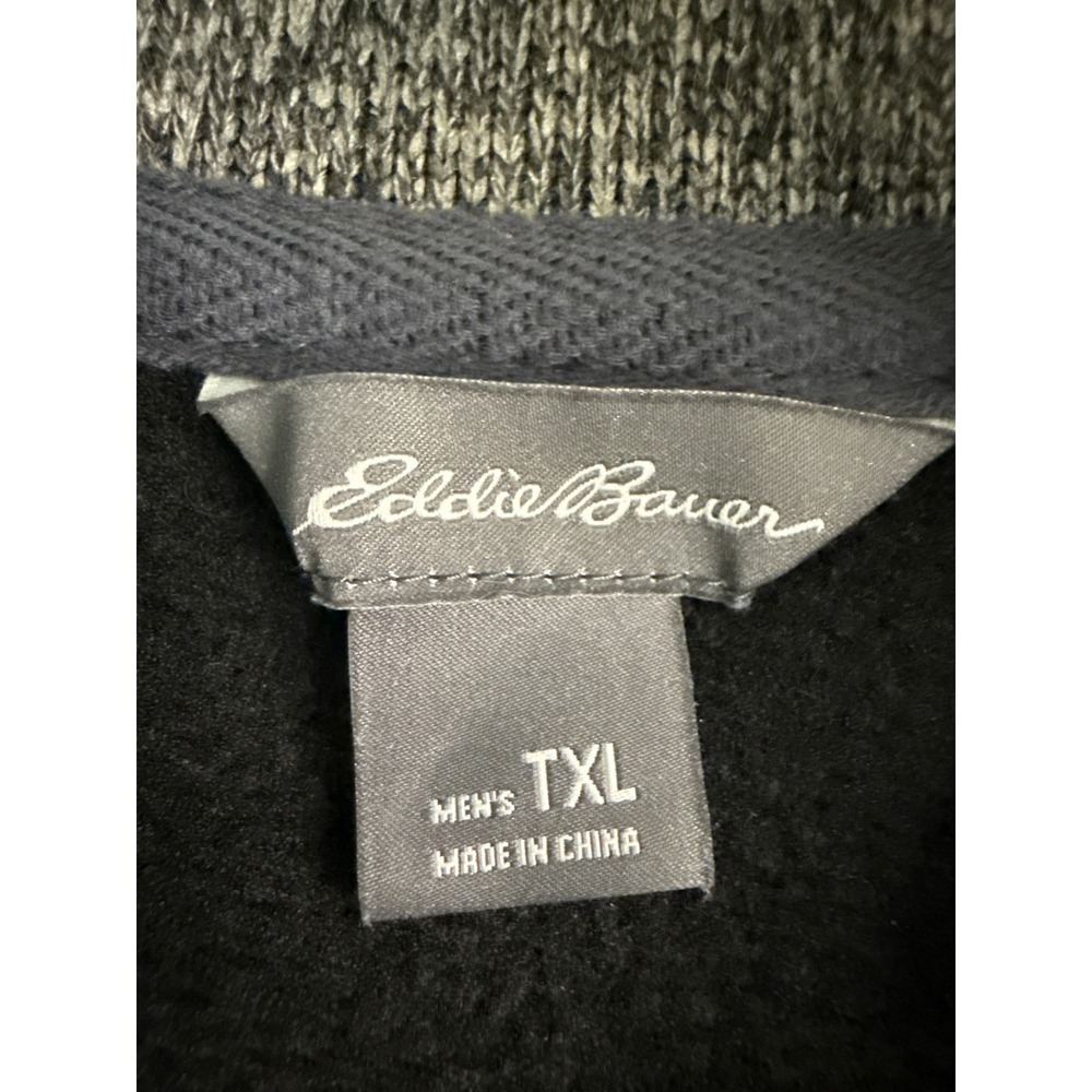 Eddie Bauer Vest Black Full Zip Sweater Knit Pockets Mens TXL - Picture 3 of 8